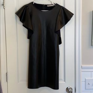 Never worn Zara Leather and knit dress